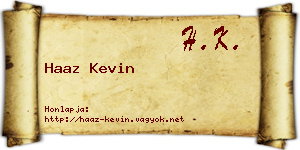 Haaz Kevin névjegykártya